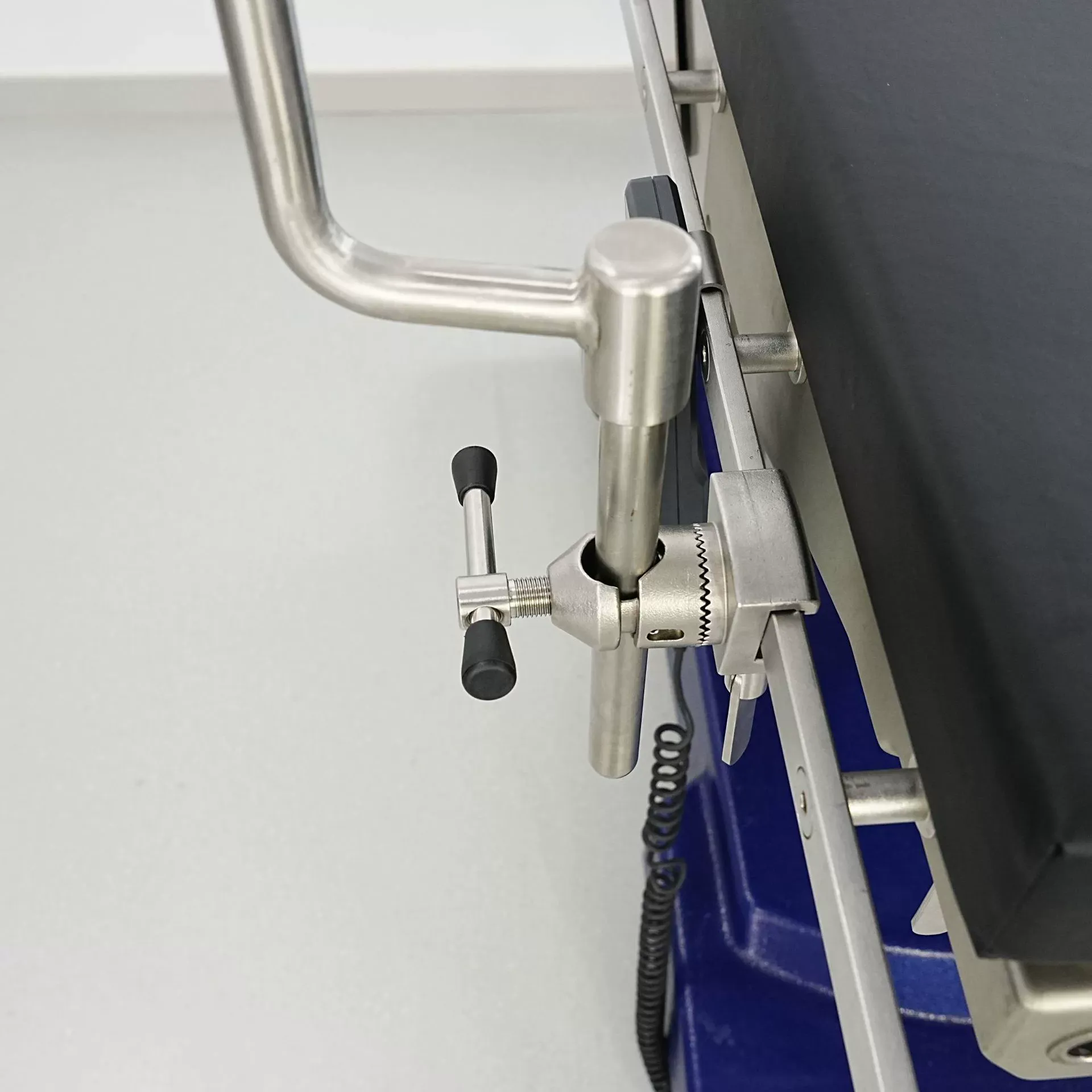 Canday cane stirrups on operating table
